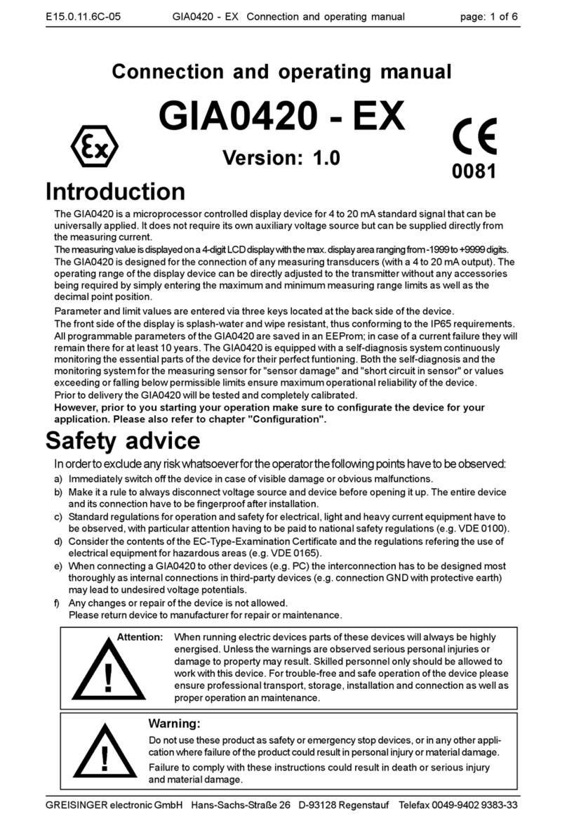 GREISINGER GIA0420 Instruction manual GREISINGER GIA0420 Instruction manual