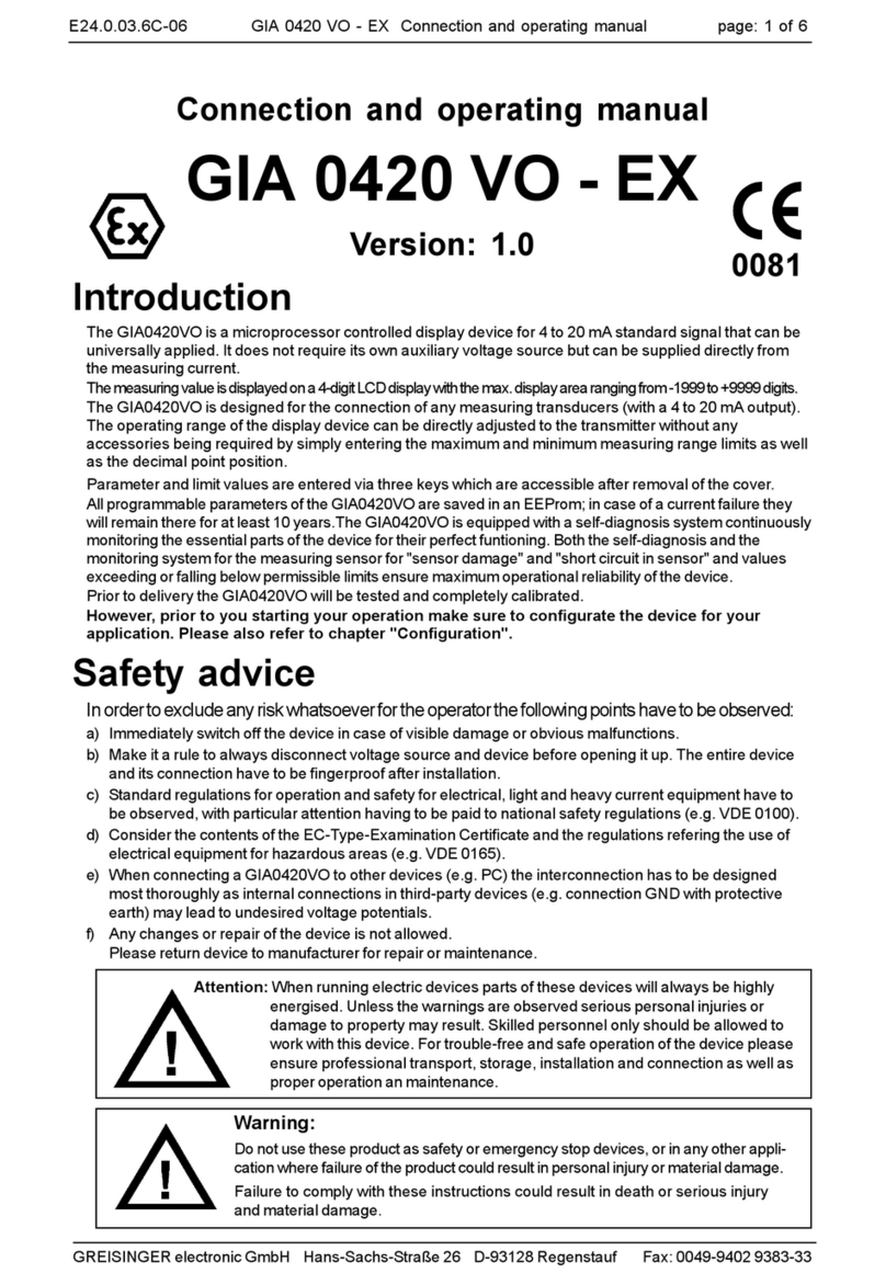 GREISINGER GIA 0420 VO Instruction manual