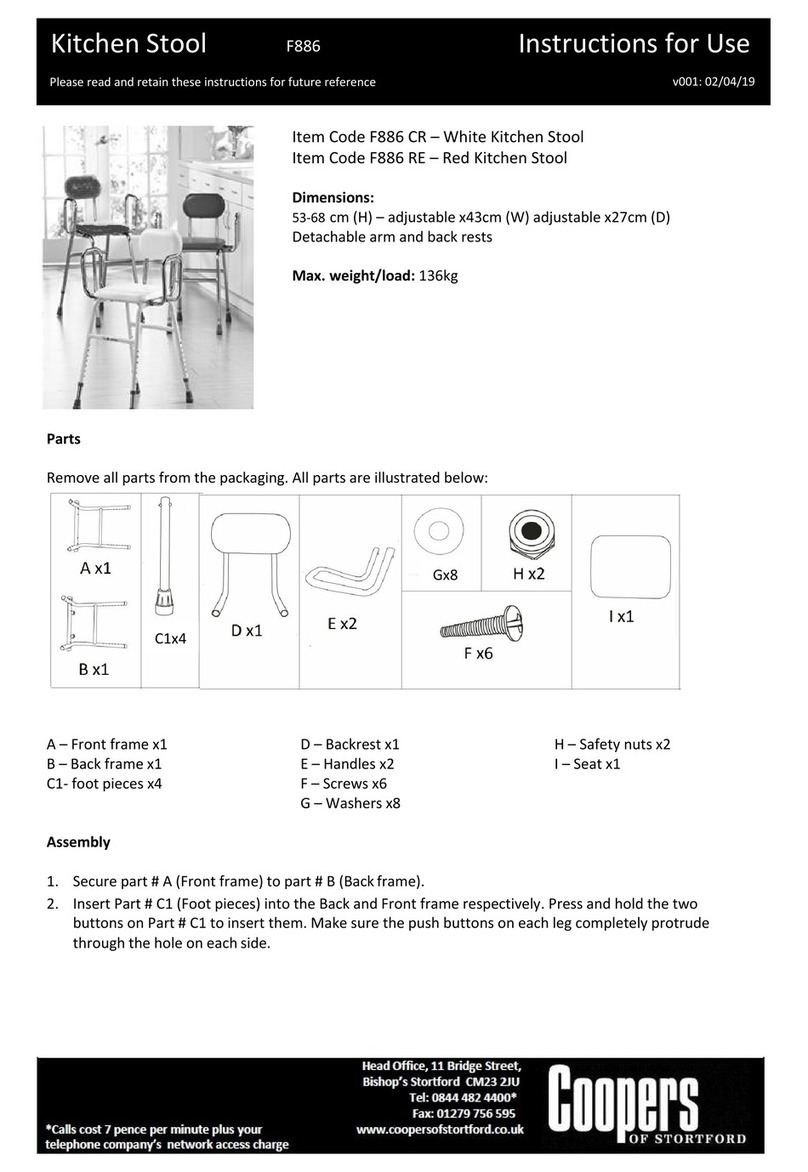 Coopers of Stortford F886 Series Instructions for use Coopers of Stortford F886 Series Instructions for use