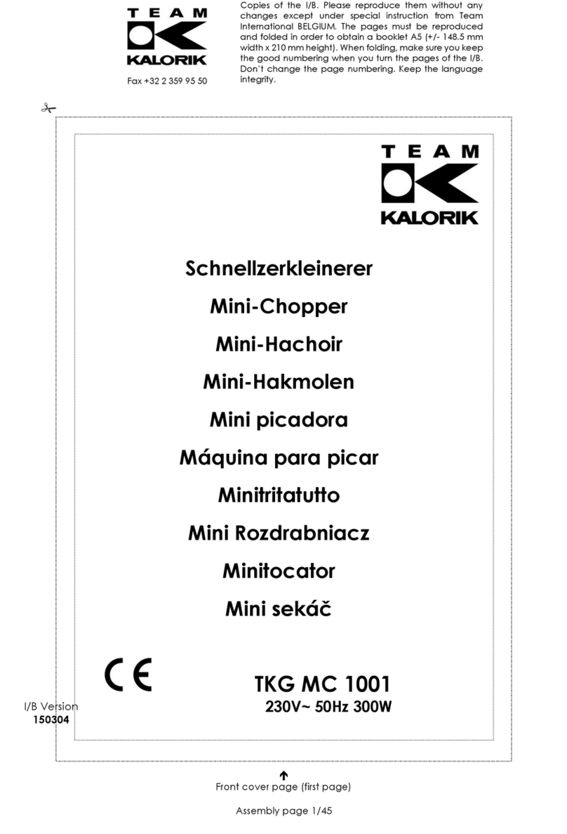 Team Kalorik TKG MC 1001 user manual