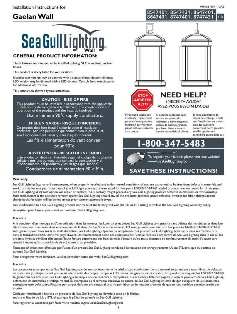 Sea gull lighting Gaelan Wall Series User manual