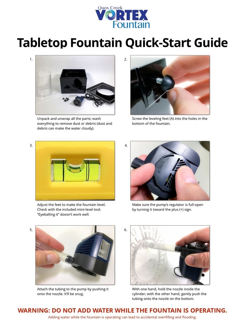 Quox Creek VORTEX Fountain Tabletop Fountain quick start guide