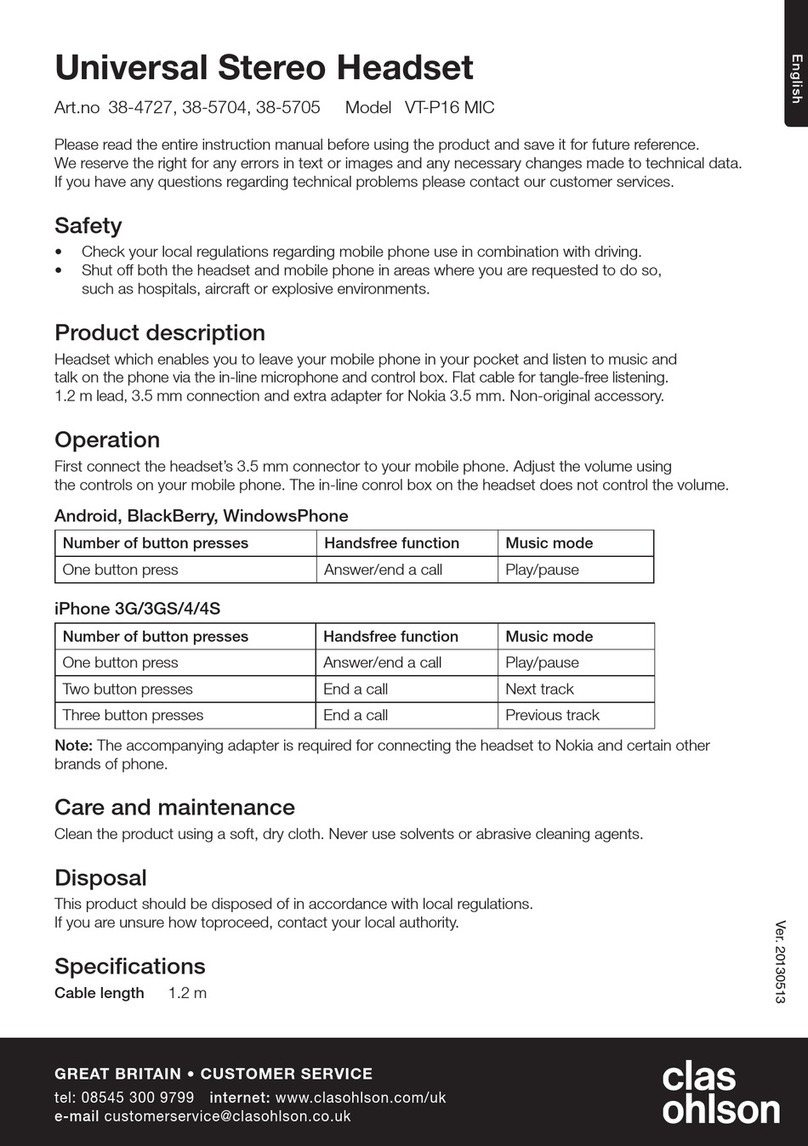Clas Ohlson VT-P16 MIC manual
