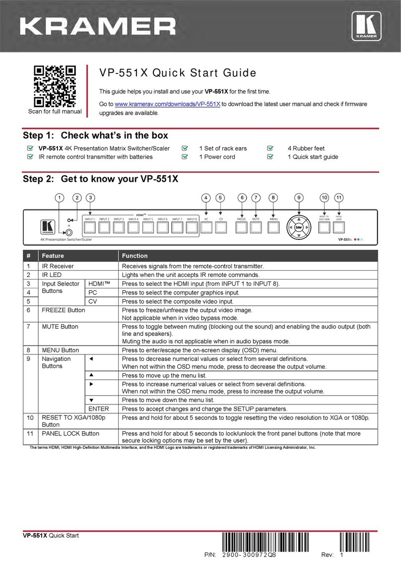 Kramer VP-551X quick start guide
