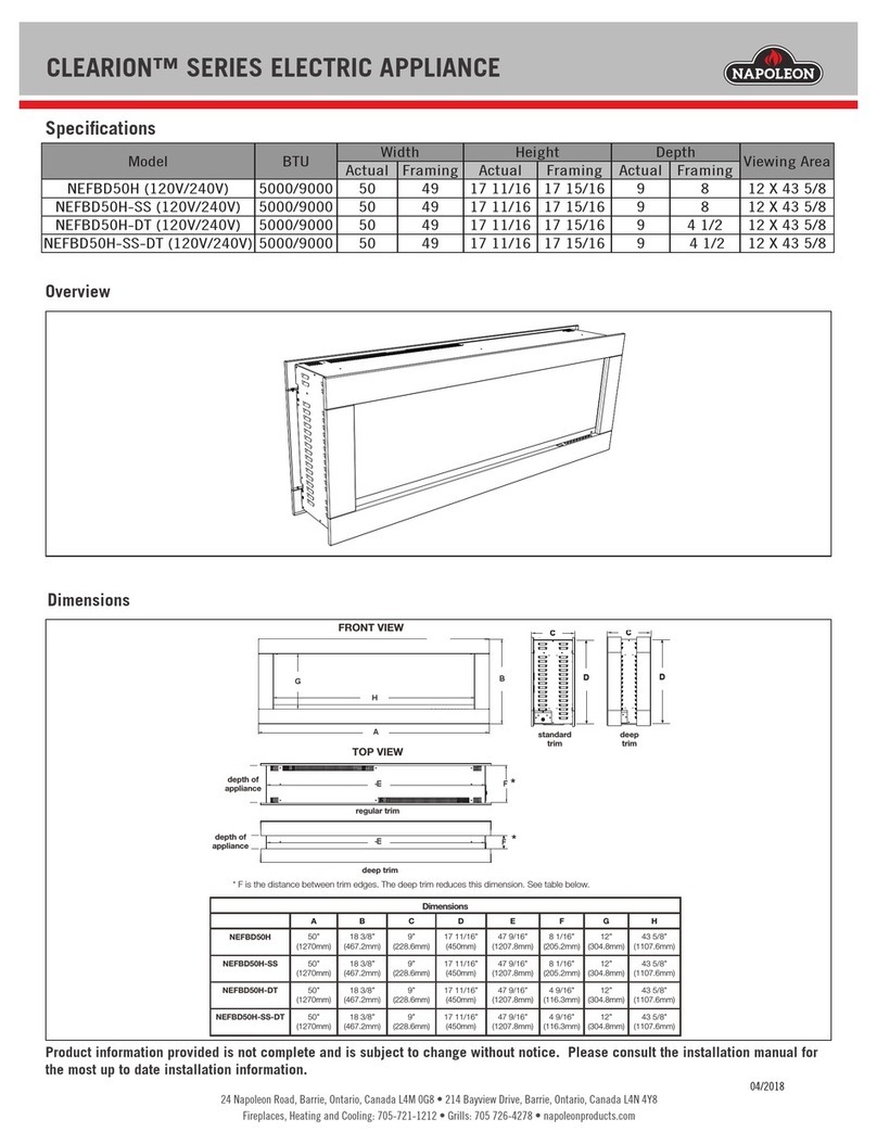 Napoleon CLEARion Series User manual