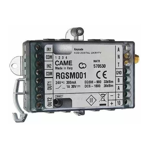 CAME RGSM001 User manual