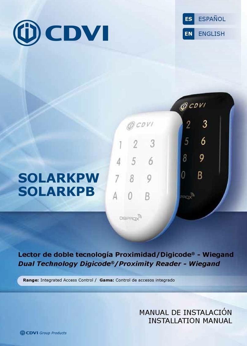 CDVI SOLARKPW installation manual