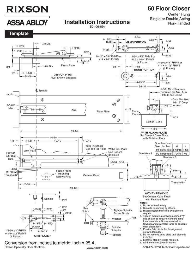 Rixson ASSA ABLOY 50 installation instructions