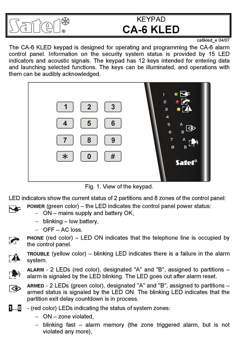 Satel CA-6 KLED quick start guide