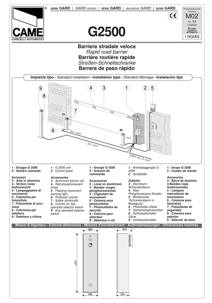 CAME GARD series User manual