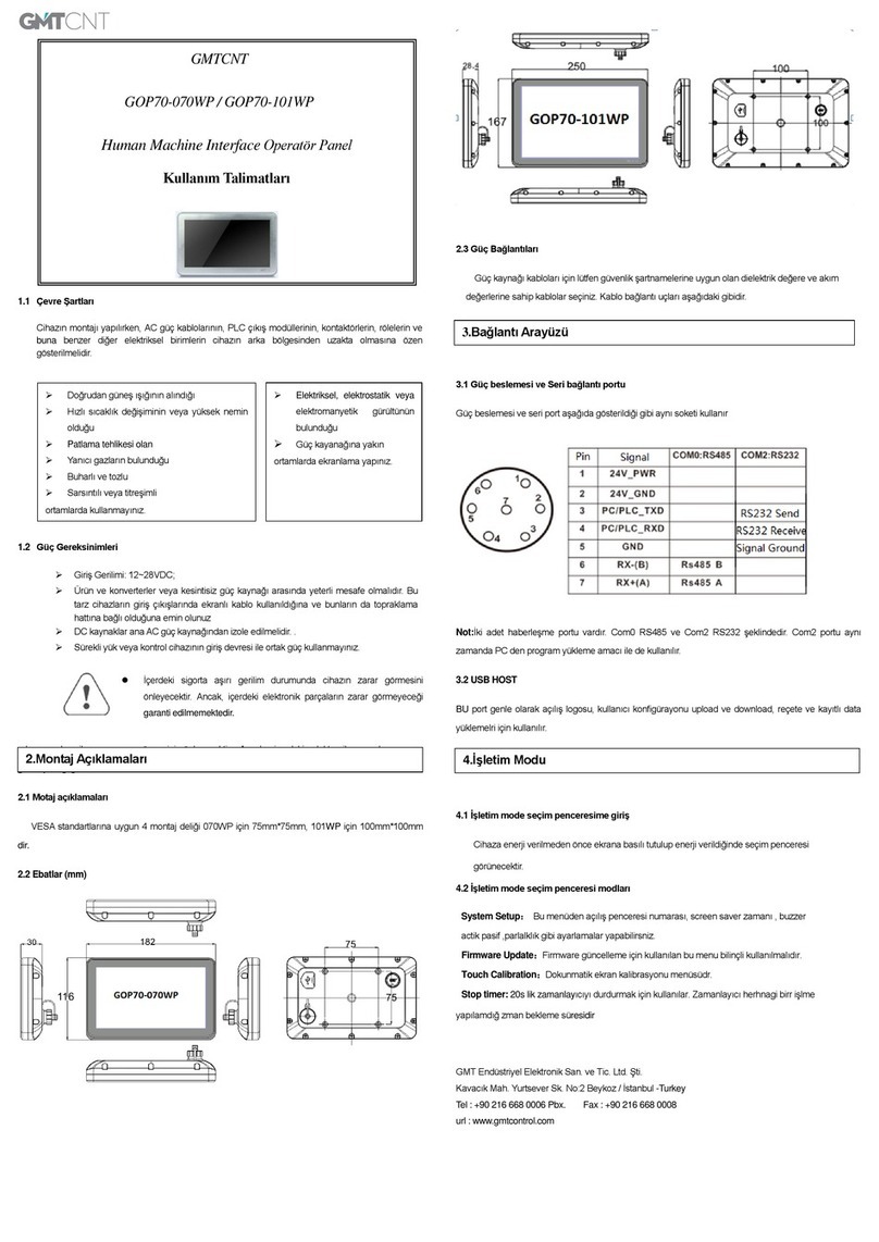 GMTCNT GOP70-101WP installation instructions