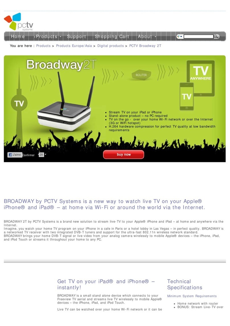PCTV Systems Broadway 2T User manual