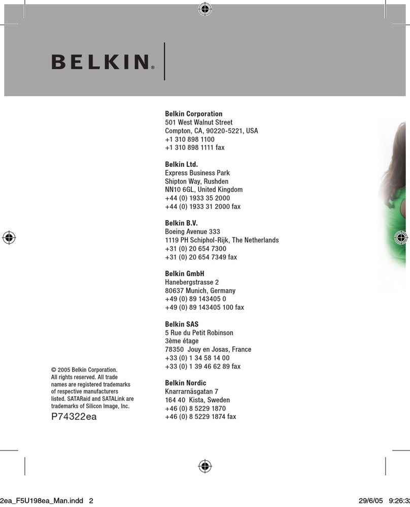 Belkin F5U198ea User manual