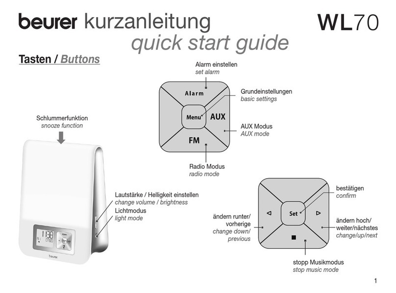 Beurer WL 70 quick start guide