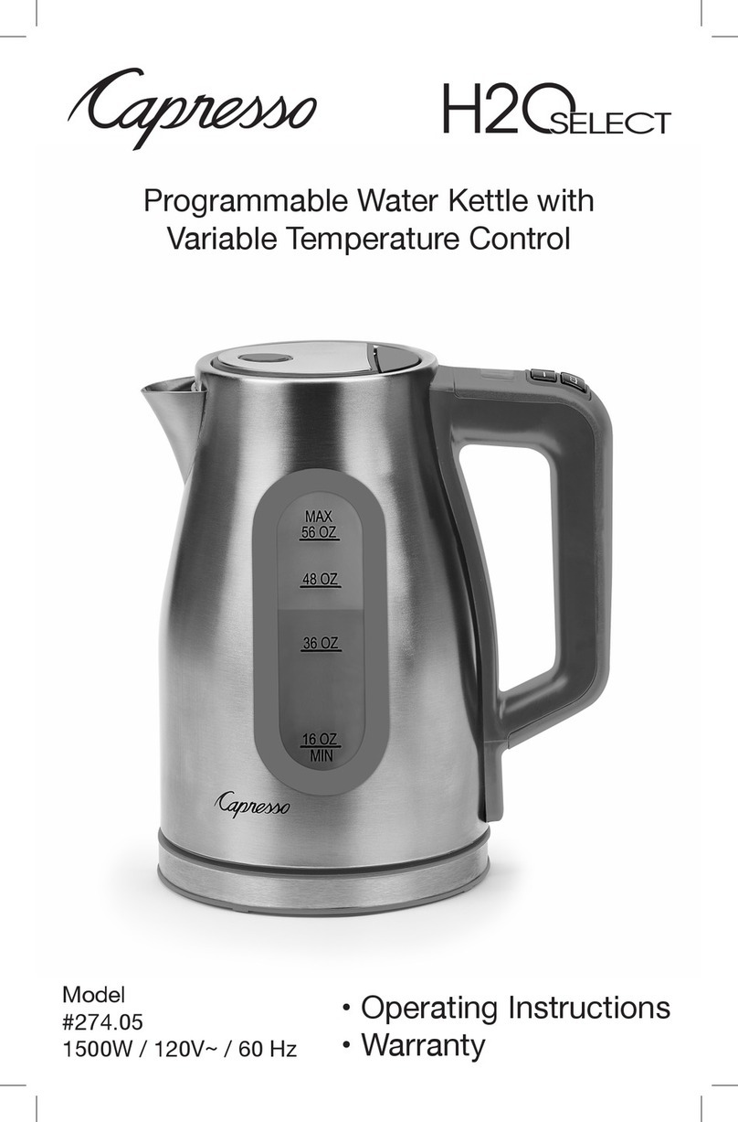 Capresso H2O Select 274.05 Operating instructions, Warranty