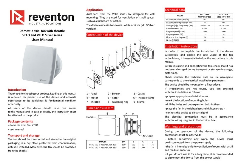 REVENTON VELO Silver Series user manual REVENTON VELO Silver Series user manual