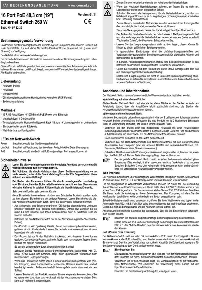 Conrad 97 52 39 operating instructions