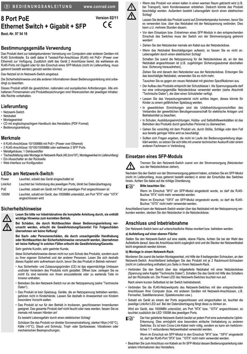 Conrad 97 54 18 operating instructions