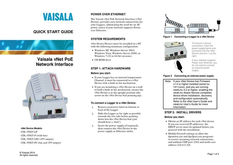 Vaisala vNet Series quick start guide Vaisala vNet Series quick start guide