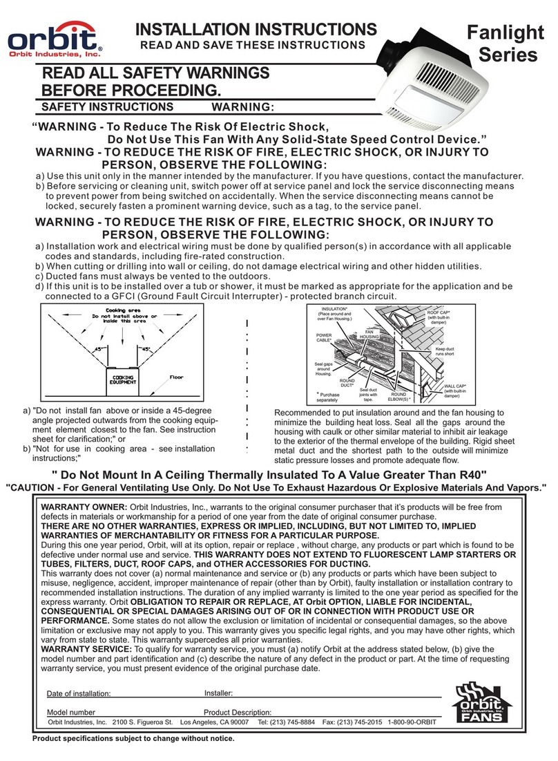 Orbit Fanlight Series installation instructions