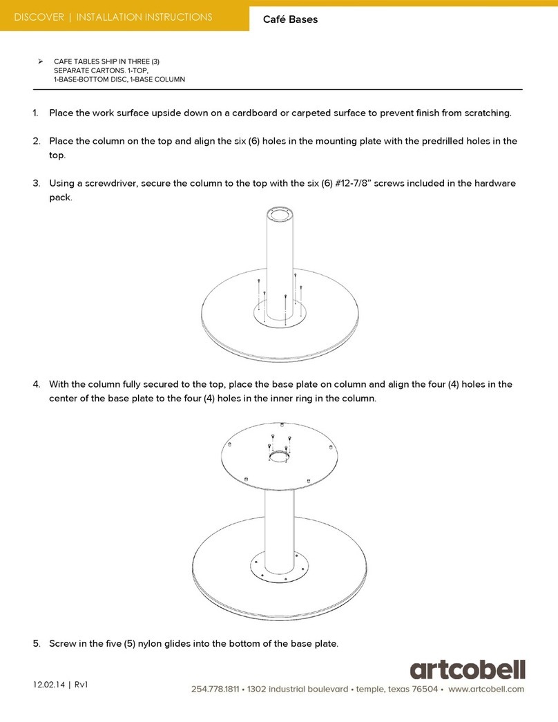 Artcobell CAFE Series installation instructions