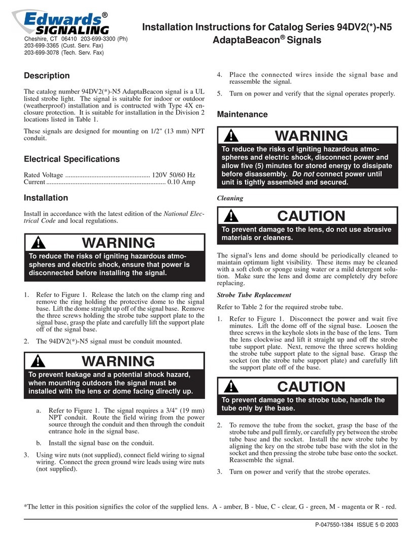 Edwards Signaling AdaptaBeacon  94DV2-N5 Series User manual