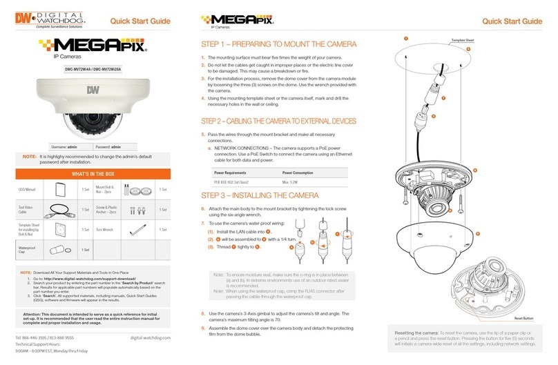 Digital Watchdog MEGApix DWC-MV72Wi4A quick start guide Digital Watchdog MEGApix DWC-MV72Wi4A quick start guide