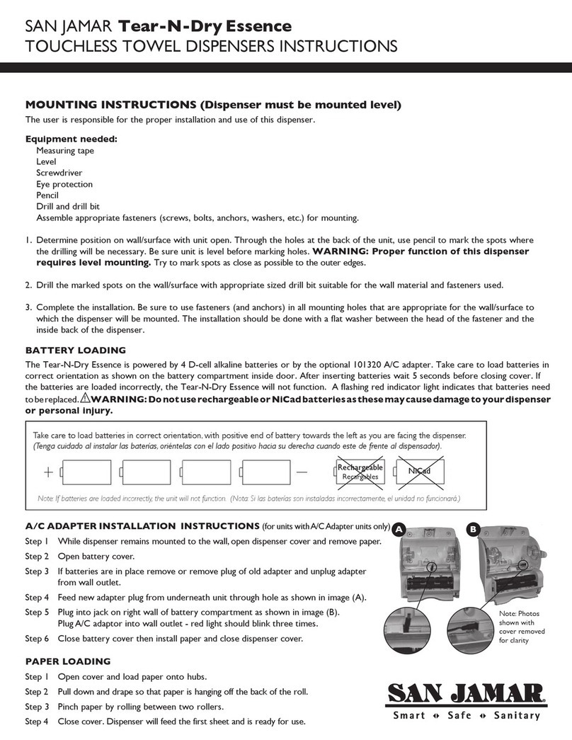 San Jamar Tear-N-Dry Essence instructions
