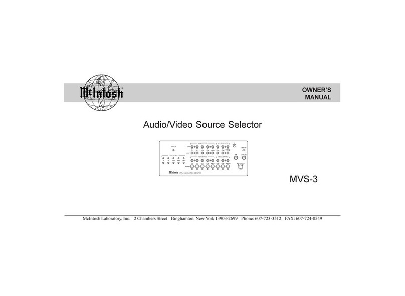 McIntosh MVS-3 owner's manual