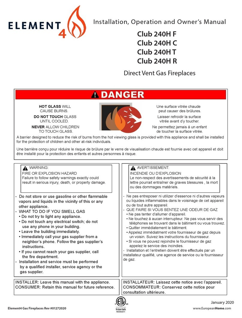 Element4 Club 240H F Installation, operation and owner's manual