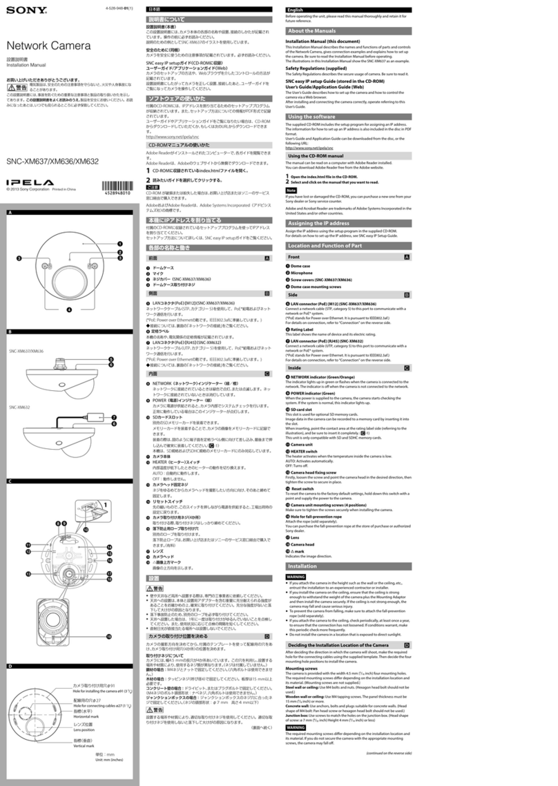 Sony Ipela SNC-XM637 User manual