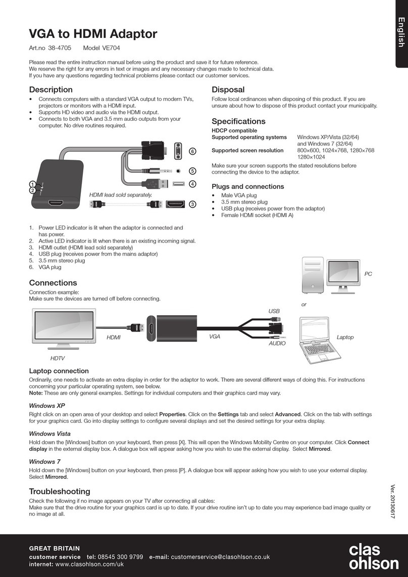 Clas Ohlson VE704 manual