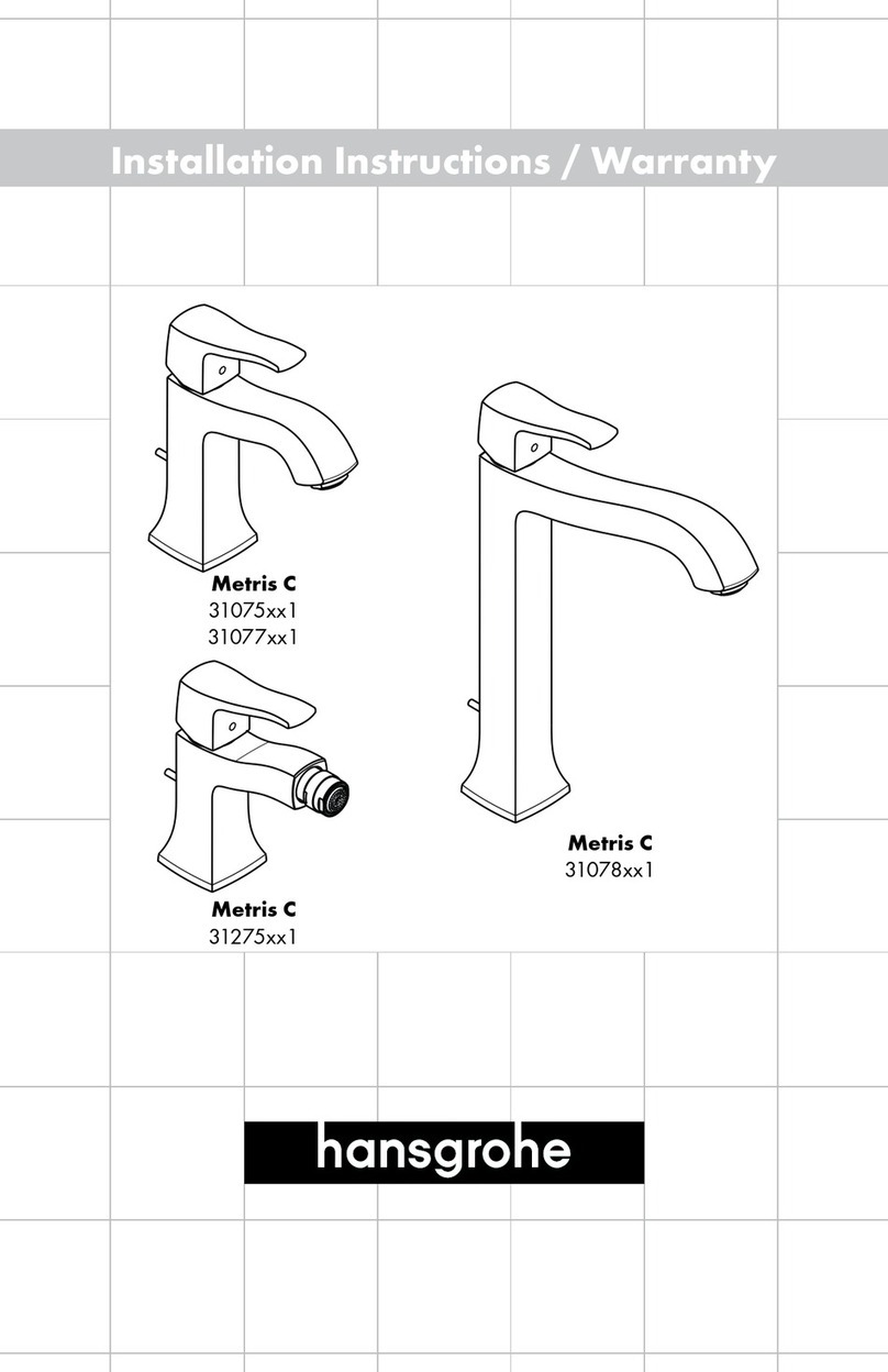 Hans Grohe Metris C Series installation instructions