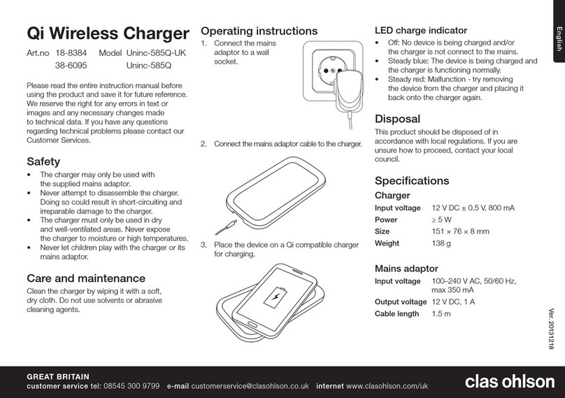 Clas Ohlson Uninc-585Q User manual