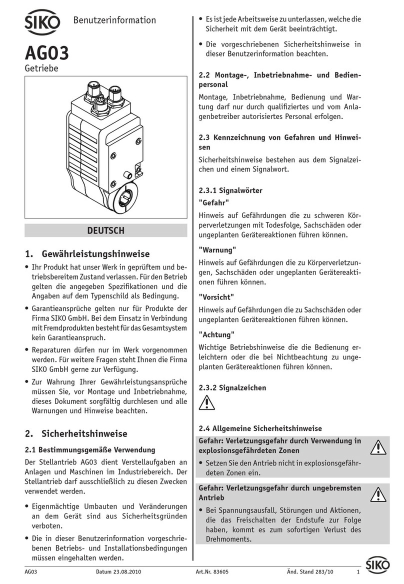 Siko AG03 Operation manual