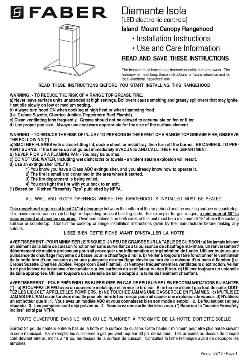 Faber Diamante Isola User manual