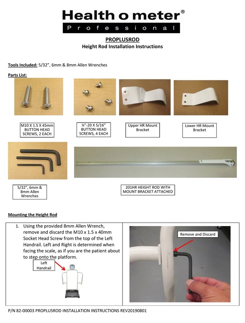Health O Meter PROPLUSROD installation instructions Health O Meter PROPLUSROD installation instructions