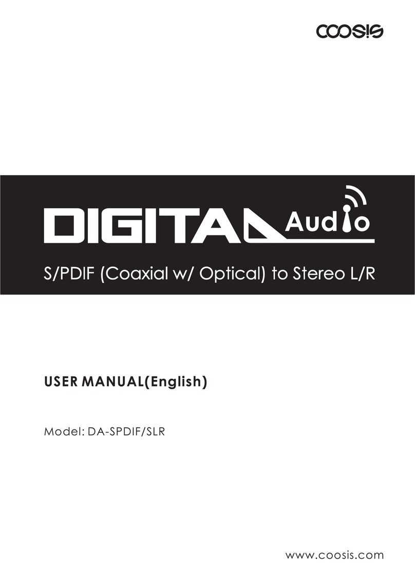 Coosis Digital Audio DA-SPDIF/SLR user manual