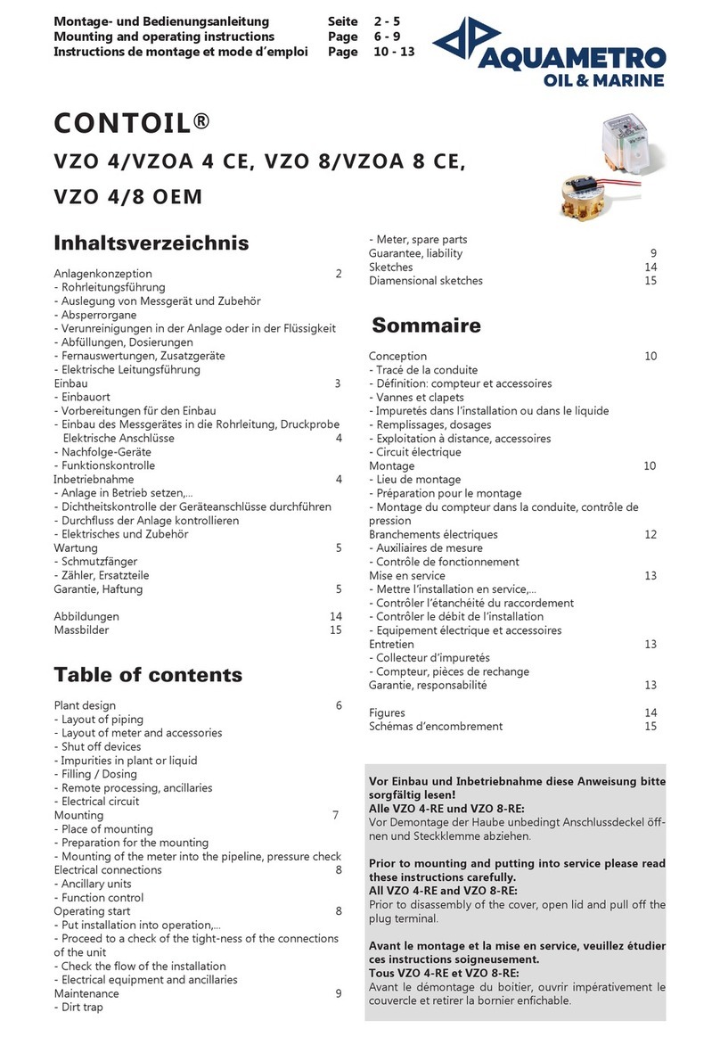 Aquametro CONTOIL VZO 4 Mounting and operating instructions