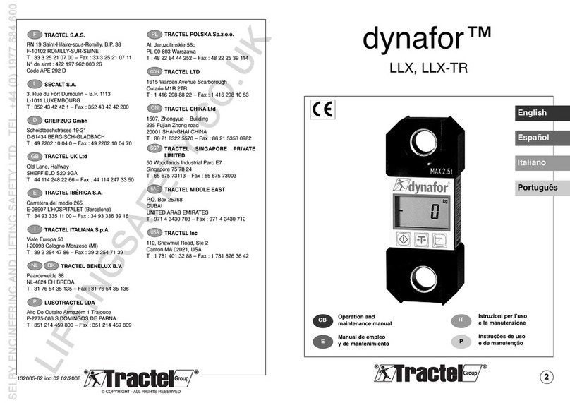 Tractel dynafor LLX-TR User manual Tractel dynafor LLX-TR User manual