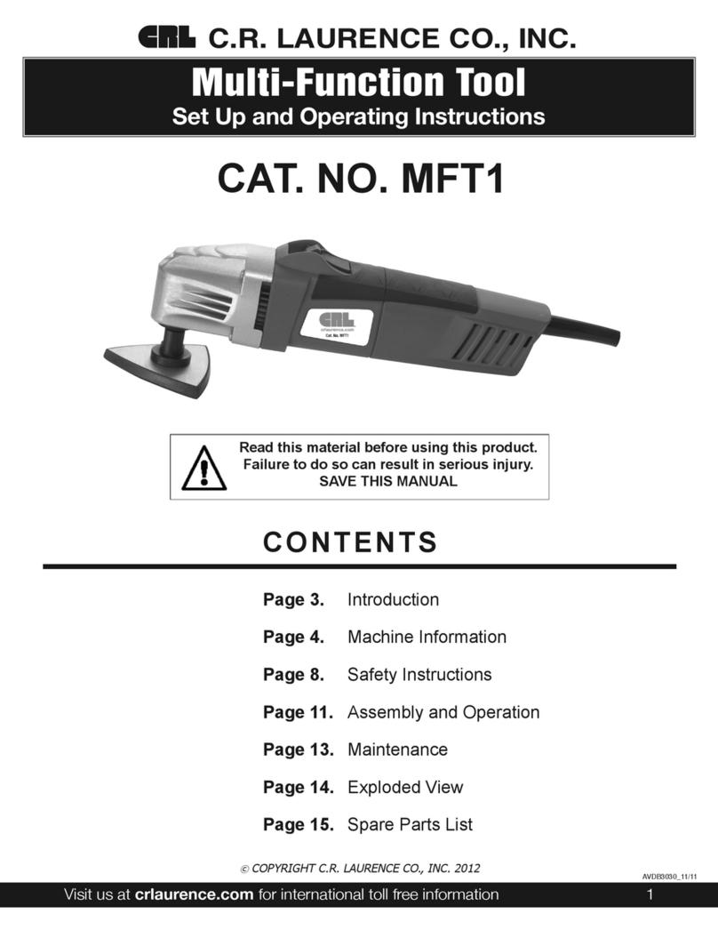 CRL MFT1 Set up and operating instructions