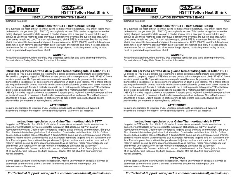 Panduit PAN-SHRINK HSTTT Series installation instructions