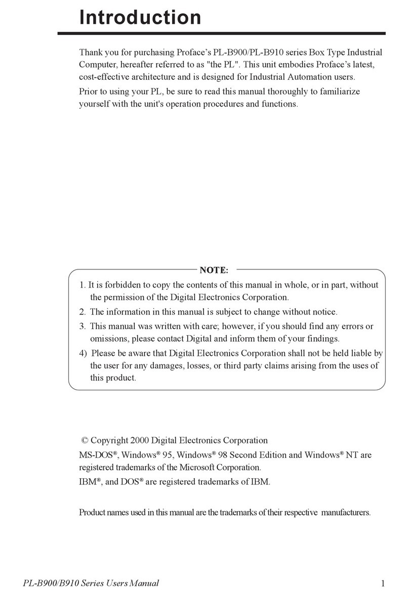 Pro-face PL-B910 Series user manual