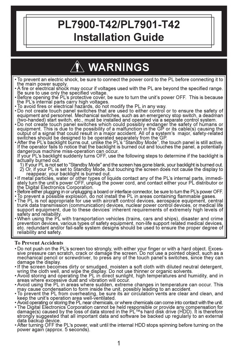 Digital Electronics Corporation PL7900-T42 installation guide