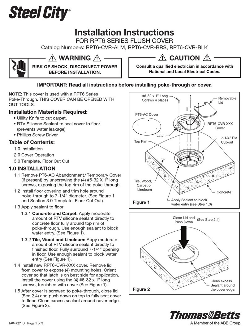 Thomas&Betts Steel City RPT6 Series installation instructions