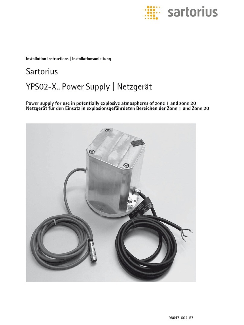 Sartorius YPS02-X Series installation instructions