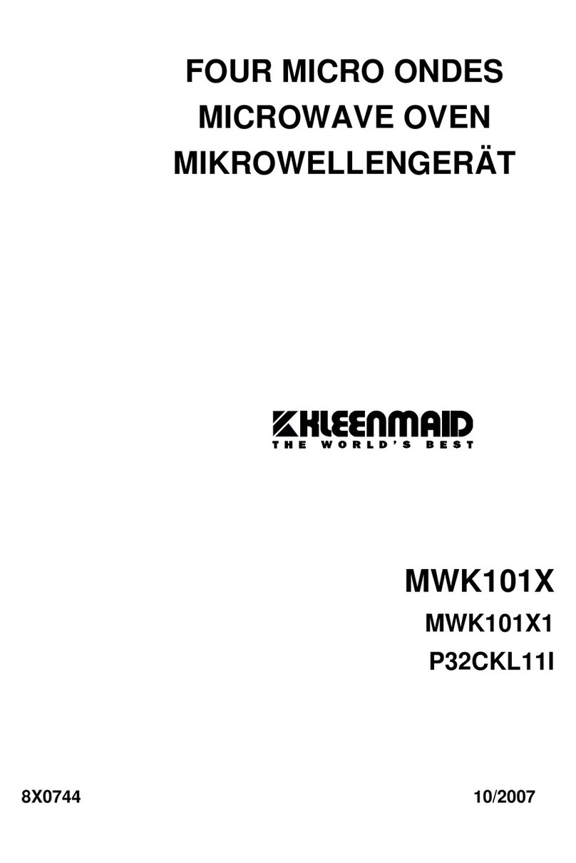 Kleenmaid MWK101X Technical instructions
