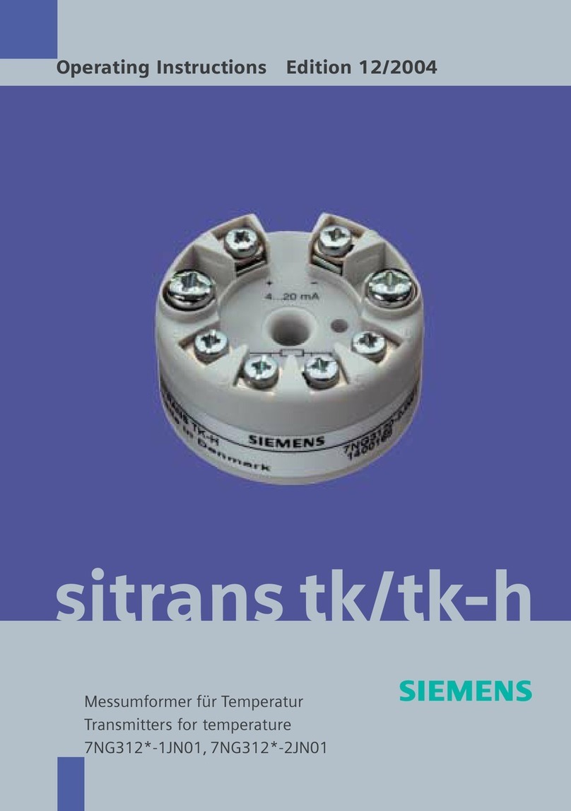 Siemens SITRANS TK operating instructions