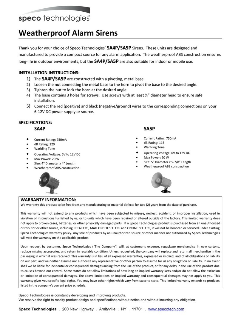Speco SA4P User manual