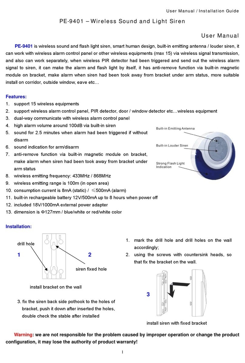 P&E PE-9401 User manual & installation guide